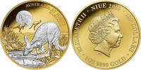 Niue 100$ 1 oz Goldmünze Australien bei Nacht - Känguru -