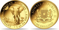 Somalia 1000 Schilling 1 oz Goldmünze Elefant -