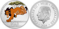 Niue 2$ 1 oz Silbermünze Disney - König der Löwen - 30. Jubiläum - Scar -