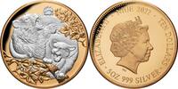 Niue 10$ 5 oz Silbermünze Spitzenprädatoren - Puma & Bär - Teilvergoldet -