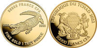 Tschad 50000 Francs 1 oz Goldmünze Mandala Wildlife - Krokodil -