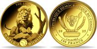 Kongo 100 Francs 1 oz Goldmünze World´s Wildlife - Löwe -