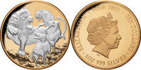 Niue 10$ 5 oz Silbermünze Spitzenprädatoren - Löwe & Hyäne - Teilvergoldet -