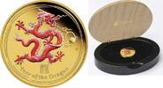 Australien 100$ 2012 1 oz Goldmünze Lunar II. - Jahr des Drachen - in Farbe PP
