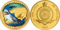 Niue 100$ 1 oz Goldmünze Deadly & Dangerous - Tigerhai -