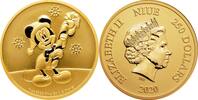 Niue 1 oz Goldmünze Disney - Mickey Mouse Weihnachten 250$ 2020 ST