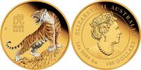 Australien 100$ 2022 1 oz Goldmünze Lunar Tiger Color PP