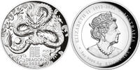 Australien 8$ 5 oz Silbermünze Lunar III - Jahr des Drachen - High Relief