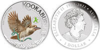 Australien 1$ 1 oz Silbermünze Kookaburra - World Money Fair Berlin - in Farbe