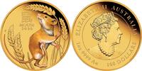 Australien 100$ 2020 1 oz Goldmünze Lunar III. - Jahr der Maus - in Farbe PP