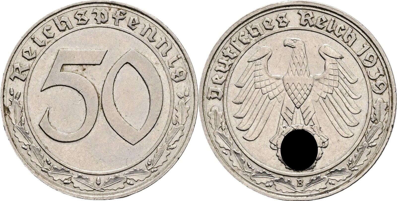 Deutsches Drittes Reich, Ostmark 50 Reichspfennig 1939 B, Wien | MA-Shops