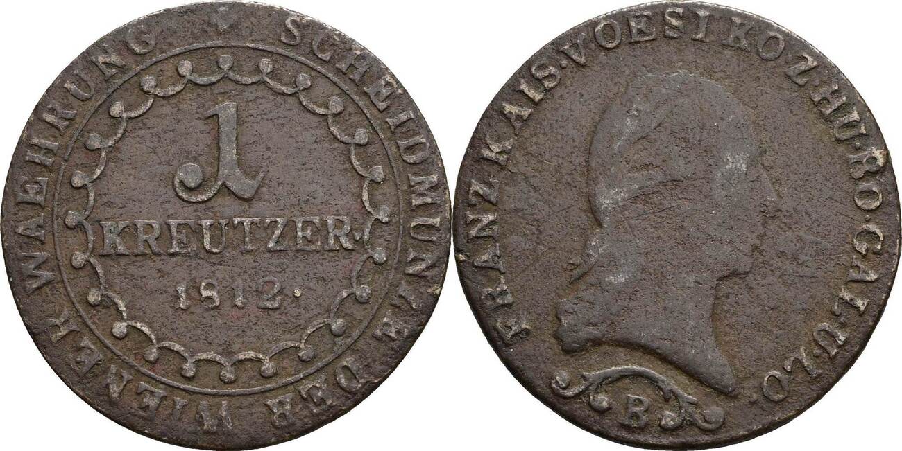 Österreich, Franz I. 1 Kreuzer 1812 B Ss | MA-Shops