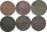 RDR Habsburg Lot 6 Stück 1/4 Kreuzer Joseph II. als Alleinregent 1780-1790 s/ss-