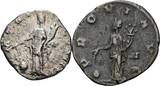 ROM, Kaiserzeit Lot 2 Stück Münzen (1x Denar+1x Antoninian) Septimius Severus 193-211 / Gallienus 259-268 ss-