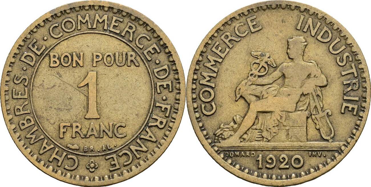 Frankreich 1 Franc 1920 ss