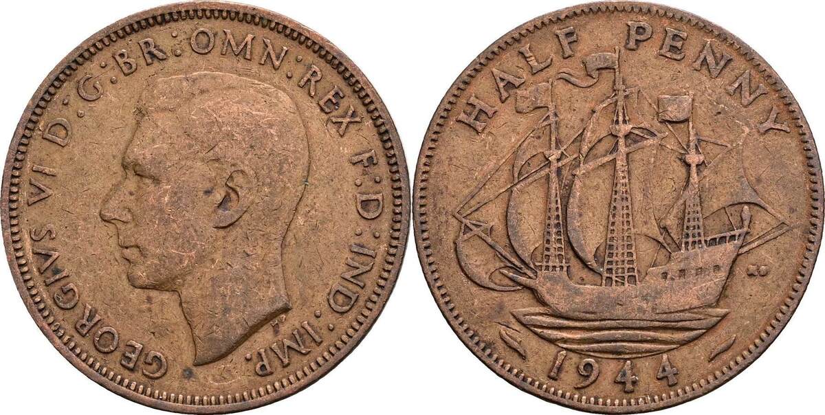 Gro britannien Half Penny 1944 Ss MA Shops gro-britannien-half-penny-1944-ss-ma-shops