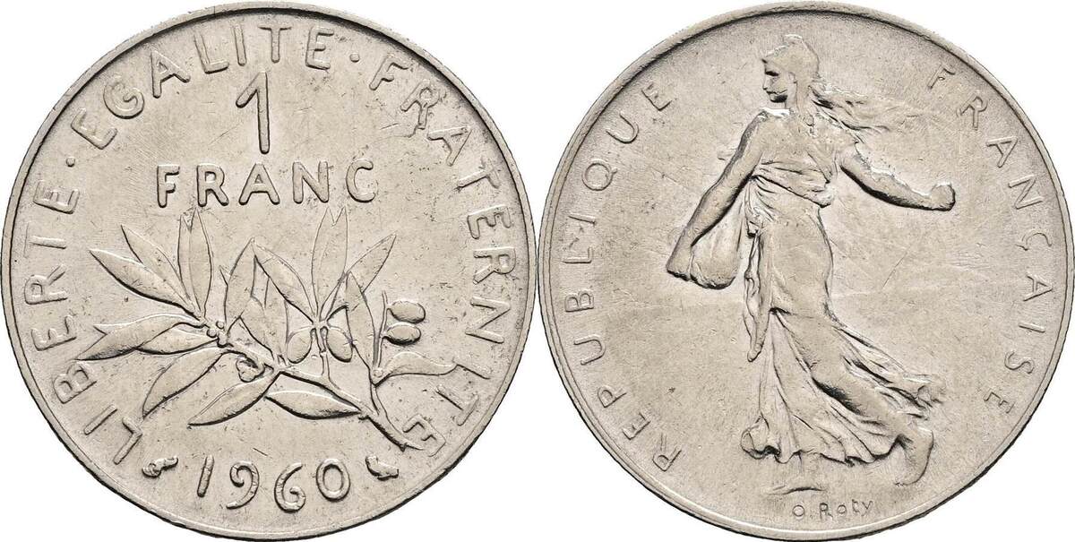 Frankreich 1 Franc 1960 vz