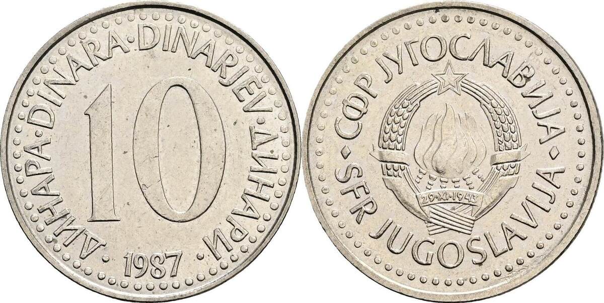 Jugoslawien 10 Dinar 1987 Ss vz MA Shops jordan-new-50-dinar-note-b239a-confirmed-banknotenews