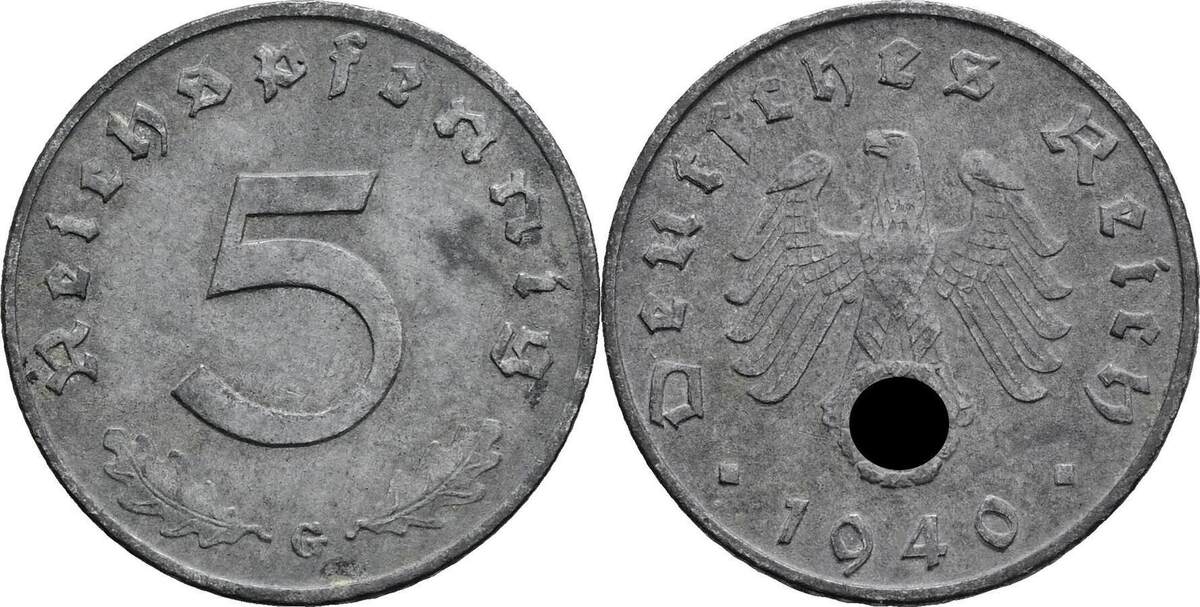 Deutsches Drittes Reich 5 Reichspfennig 1940 G Ss | MA-Shops