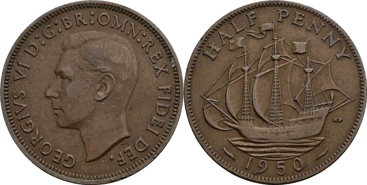 Gro britannien Half Penny 1950 Ss MA Shops gro-britannien-half-penny-1950-ss-ma-shops