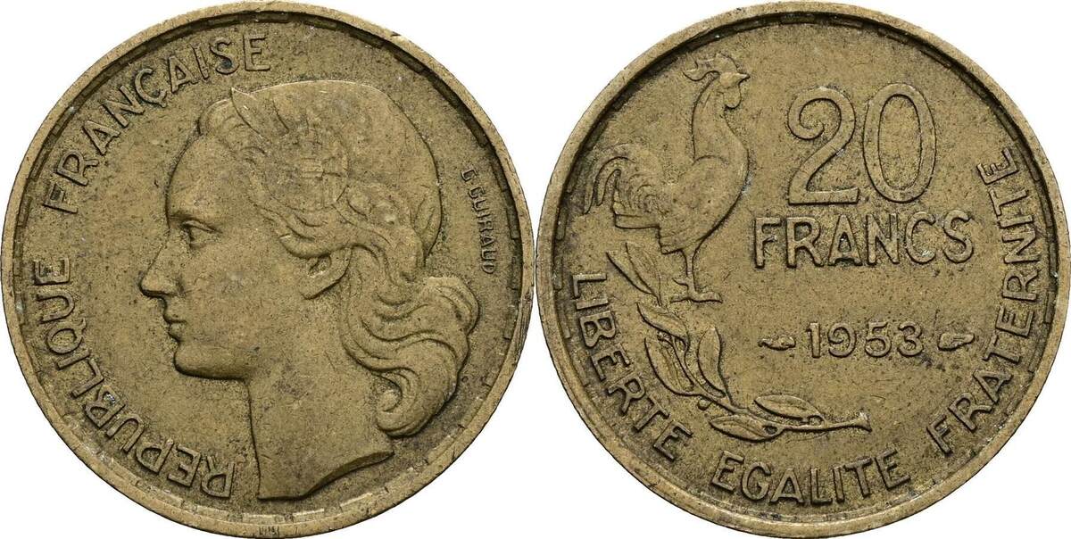 Frankreich 20 Francs 1953 ss