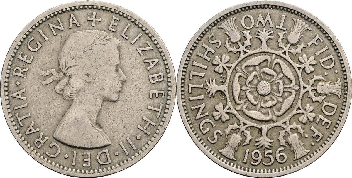 Großbritannien Two Shillings 1956 ss | MA-Shops