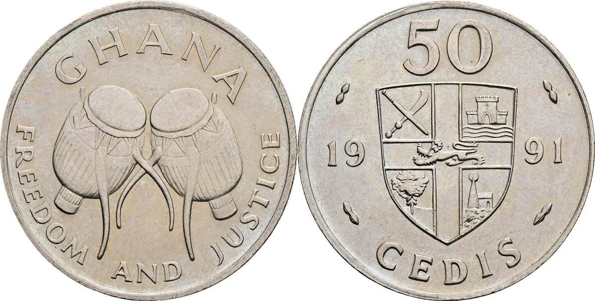 Ghana 50 Cedis 1991 vz | MA-Shops