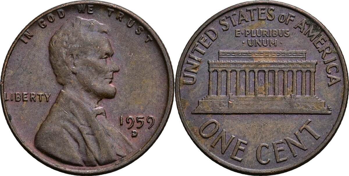 USA 1 Cent 1959 D ss | MA-Shops