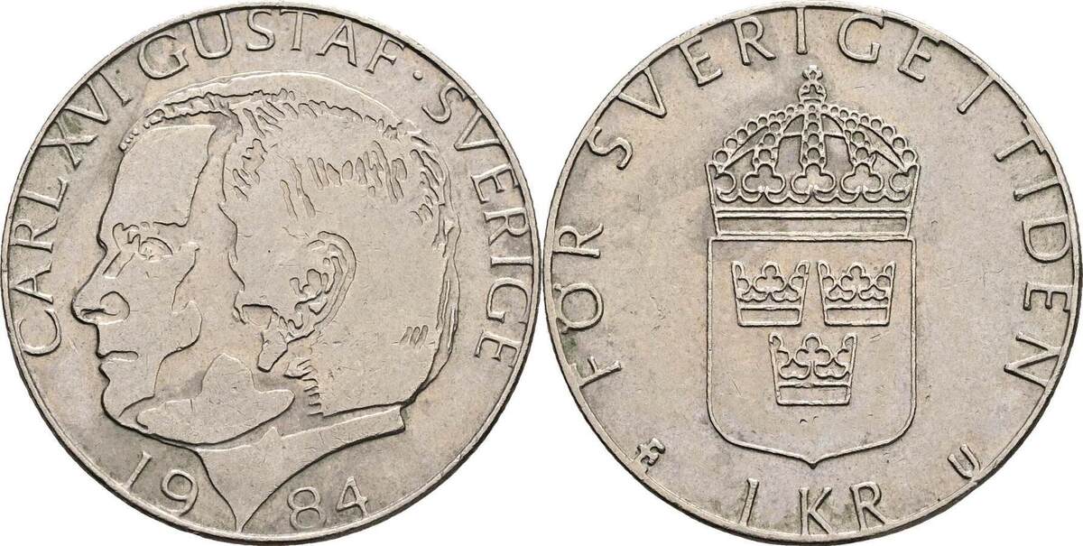 Schweden 1 Krona 1984 ss | MA-Shops