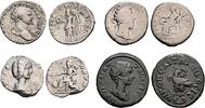 Römisches Reich - Kaiserzeit Lot mit 3 Denaren und 1 Bronzemünze Caracalla, Traianus, Commodus, Julia Domna -