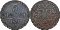 Kaisertum Österreich 3 Kreuzer Kaiser Franz Joseph I. 1848-1916 -
