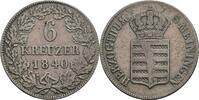 Sachsen Meiningen 6 Kreuzer Bernhard II. Erich Freund 1803-1866 -