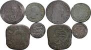Italien - Neapel/Sizilien Lot mit 4 Stück Kupfermünzen Ferdinand IV. de Borbone und Karl VI. -