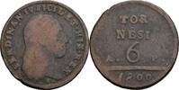 Italien - Neapel/Sizilien 6 Tornesi Ferdinand IV. de Borbone 1759-1816 -