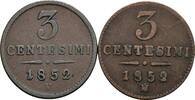Kaisertum Österreich Lot 2 Stück 3 Centesimi Franz Joseph I. -