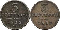 Kaisertum Österreich Lot 2 Stück 3 Centesimi Franz Joseph I. -