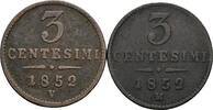 Kaisertum Österreich Lot 2 Stück 3 Centesimi Franz Joseph I. -