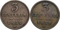 Kaisertum Österreich Lot 2 Stück 3 Centesimi Franz Joseph I. -