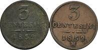 Kaisertum Österreich Lot 2 Stück 3 Centesimi Franz Joseph I. 1848-1916 -