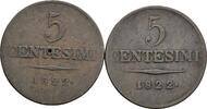 Kaisertum Österreich Lot 2 Stück 5 Centesimi Franz II. (I.) 1792-1835 -