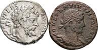 ROM, Kaiserzeit Lot 2 Stück Münzen (1x Denar+1x Follis) Septimius Severus 193-211 / Constantinus II. 337-340 -