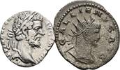 ROM, Kaiserzeit Lot 2 Stück Münzen (1x Denar+1x Antoninian) Septimius Severus 193-211 / Gallienus 259-268 -