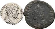 ROM, Kaiserzeit Lot 2 Stück Münzen (1x Denar + 1x Mittelbronze) Septimius Severus 193-211 / Valentinianus II. 375-392 -
