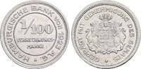 Deutschland, Hamburg 1/100 Verrechnungsmarke 1923 Notgeld stfr