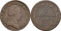 RDR Habsburg Österreich 1/2 Kreuzer Joseph II. als Alleinregent 1780-1790 -