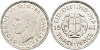 Großbritannien 3 Pence George VI. -
