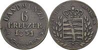 Sachsen Meiningen, Bernhard II. Erich Freund 6 Kreuzer -