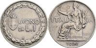 Italien, Victor Emanuel III. 1900-1946 1 Lira 1922 ss 2,50 EUR Differenzbesteuert nach §25a UStG zzgl. 10,00 EUR Versand