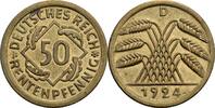50 Rentenpfennig 1924 D Deutsches Reich  ss+