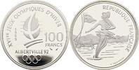 Frankreich 100 Francs Olympische Winterspiele Albertville 1992-Eiskunstlaufpaar -